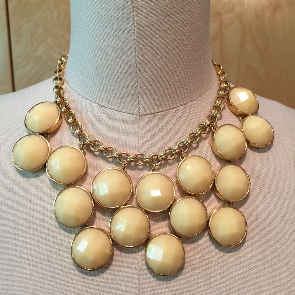 Kate Spade Connect Four bauble necklace cream